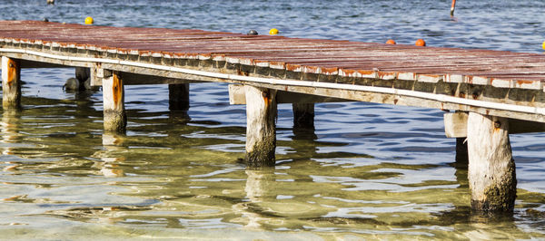 Wooden pier over sea