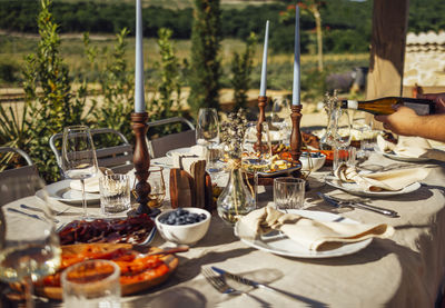 Place setting on table