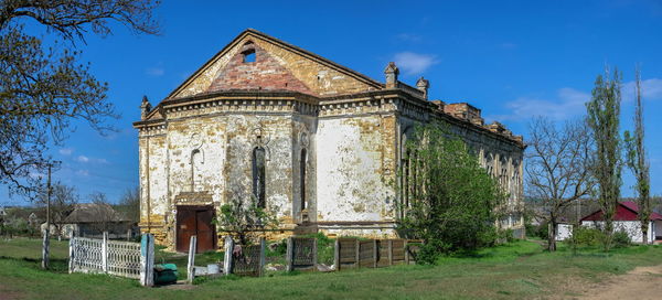 Abandoned catholic church of the holy trinity in lymanske village, odessa region, ukraine