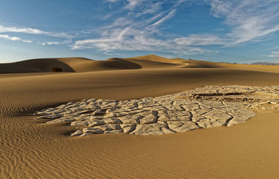 Scenic view of desert landscape against sky