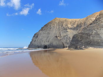 Scenic view of beach against sky