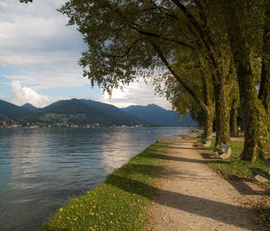 Scenic view of sea against sky at sunset