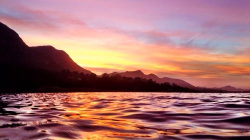 Scenic view of sea during sunset