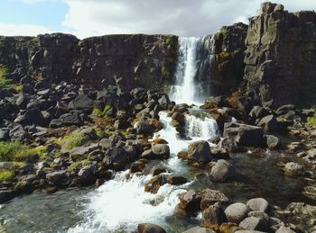 Stream flowing through rocks