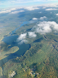 Aerial view of landscape against sky