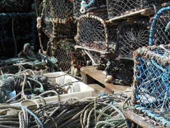 Various fishing nets and ropes