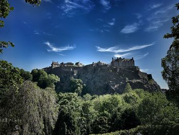 Low angle view of edinburgh castle against sky