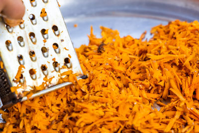 High angle view of yellow flowers on table