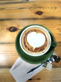 Coffee cup on table