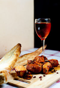 Close-up of food on table
