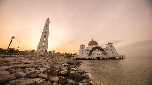 View of lighthouse at sunset