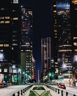 Illuminated city at night