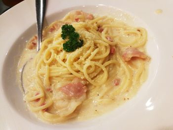 Close-up of pasta in plate