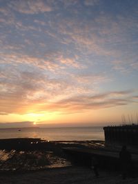 Scenic view of sea at sunset