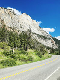 Road by trees against sky