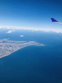 Aerial view of sea against sky