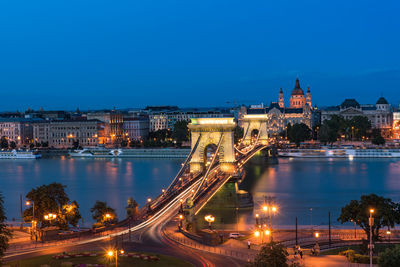 Illuminated city at night