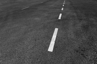 High angle view of markings on road