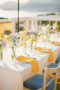 Place setting in restaurant