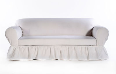 Studio shot of white sofa