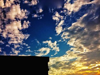 Low angle view of sky at sunset