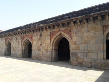 Low angle view of historical building against clear sky