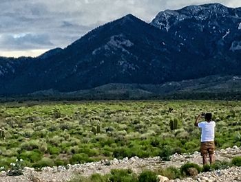 Scenic view of mountains against sky