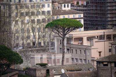 High angle view of old building in city