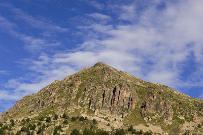 Low angle view of mountain against sky