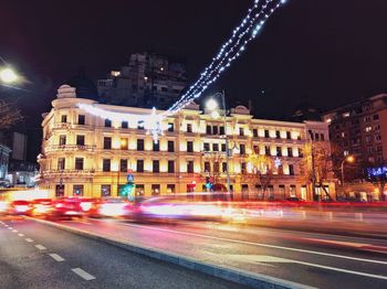 Illuminated city at night