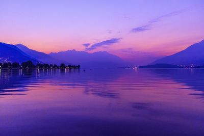 Scenic view of sea against sky at sunset