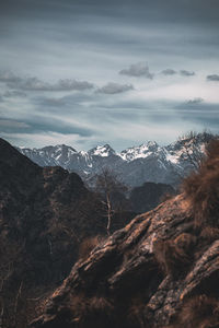 Scenic view of mountains against sky