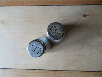 High angle view of coffee on table