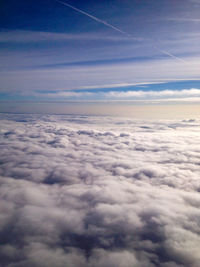 Aerial view of cloudscape over clouds