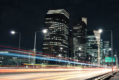 Illuminated city at night