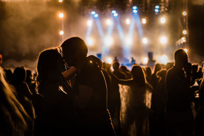 Group of people at music concert