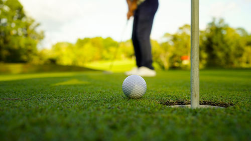 Golf ball on field