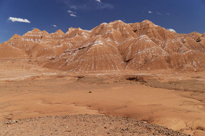 Rock formations in desert against sky