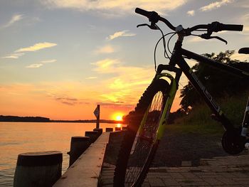 Scenic view of sea at sunset