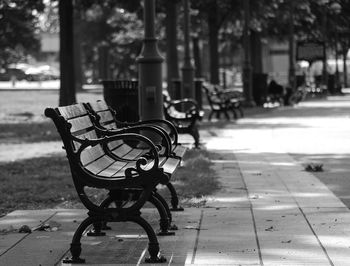 Benches in city