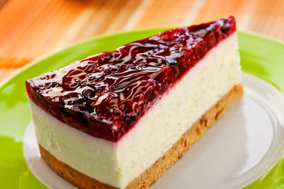 Close-up of cake in plate