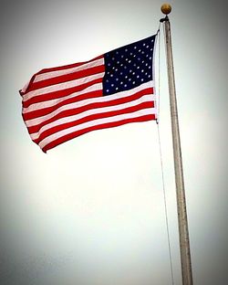 Low angle view of american flag