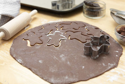 Close-up of cookies on table