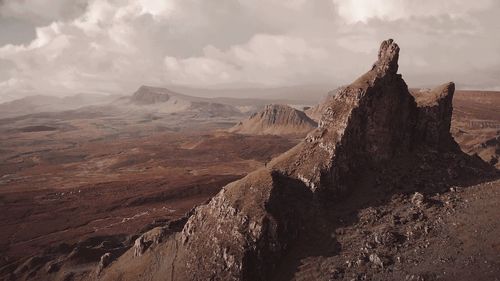 Scenic view of rocky mountains against sky