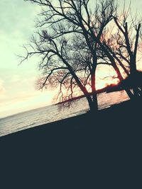 Scenic view of sea at sunset