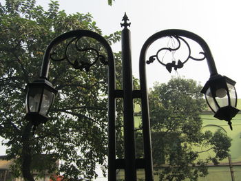 Low angle view of street light against clear sky