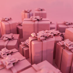 Christmas gifts isolated on pink