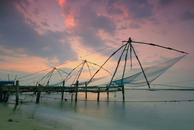 Scenic view of sea at sunset