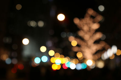 Defocused image of illuminated city