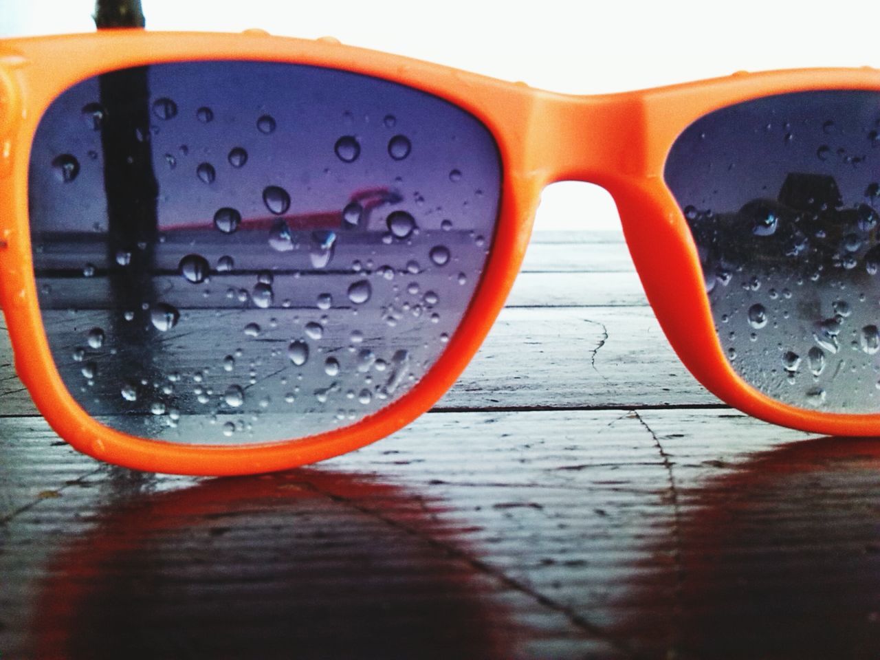 indoors, wood - material, close-up, water, table, wooden, focus on foreground, drop, reflection, wet, window, glass - material, wood, day, transparent, no people, empty, sunlight, sky